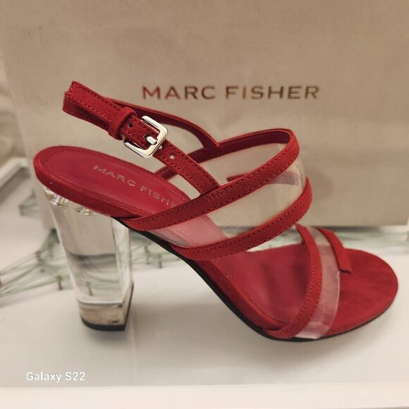 Marc Fisher "Outcry" Red Heeled Sandals. NIB. Size 5.5 - Picture 1 of 12